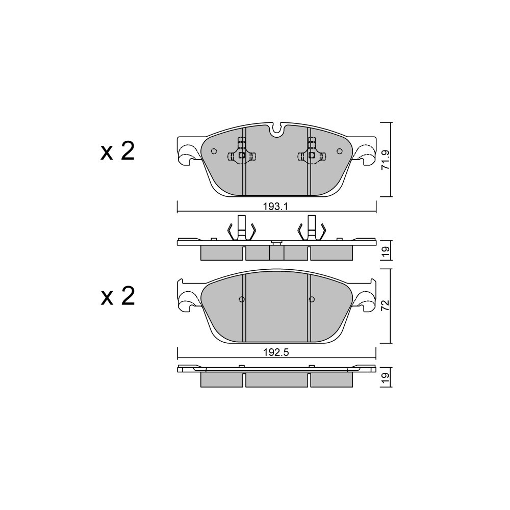 GT2i Club Front brake pads for MERCEDES BENZ GLE I (W166) 500 4-matic (292.373) 456cv 2015-04-01- - GT-PC9830 - 3666618590387