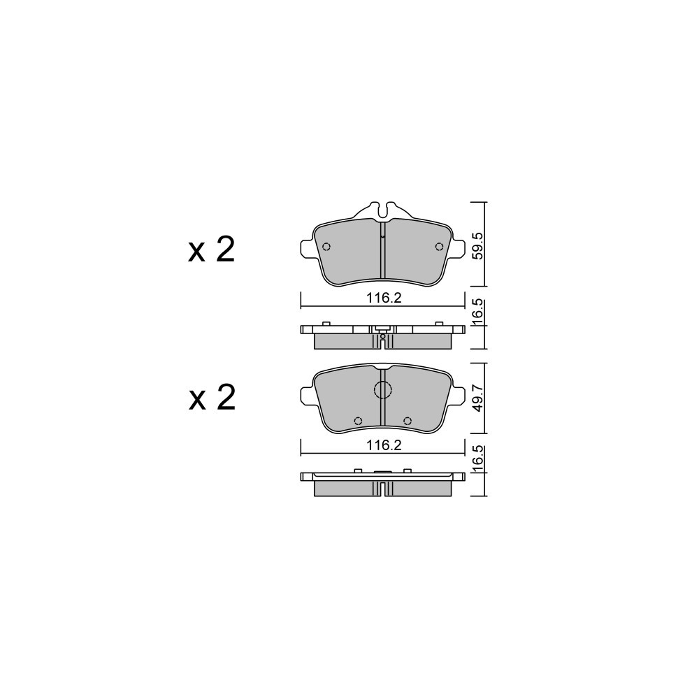 GT2i Club Rear brake pads for MERCEDES BENZ GLE I (W166) AMG 63 S 4-matic (166.075) 585cv 2015-04-01- - GT-PC9843 - 3666618590400