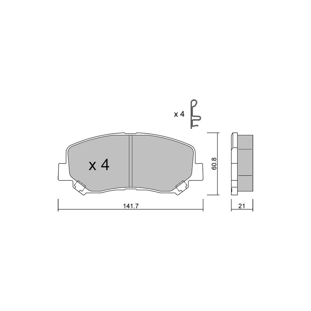 GT2i Club Front brake pads for JEEP Cherokee V (KL) 3.2 275cv 2013-11-01- - GT-PC9851 - 3666618590424