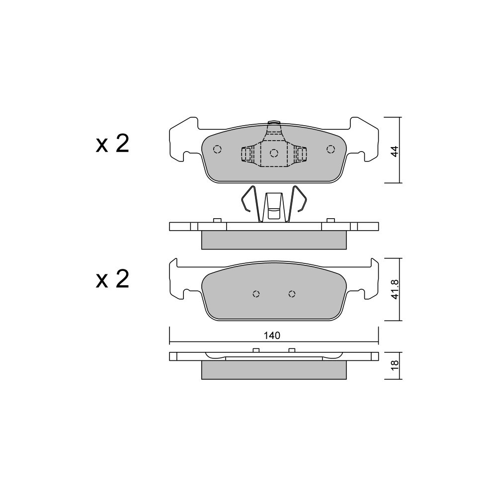 Pastiglie freno anteriori GT2i Club per DACIA Logan II 1.2 75cv 2012-10-01- - GT-PC9911 - 3666618590455