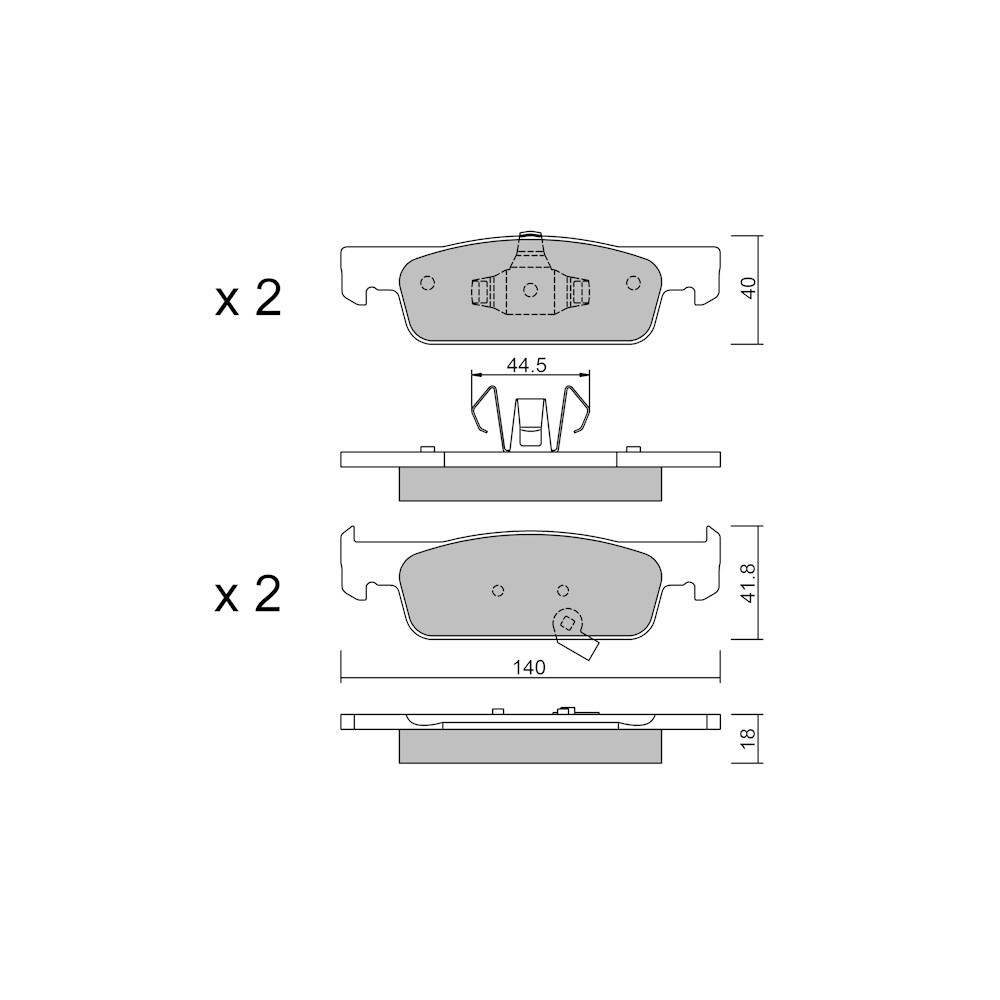 Pastiglie freno anteriori GT2i Club per SMART Fortwo III Cabrio (453) 1.5 dCi 86cv 2015-09-01- - GT-PC9912 - 3666618590462