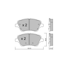 Pastiglie freno anteriori GT2i Club per FORD Fiesta 1.6i 16V EcoBoost ST 200 hp 2008-17 - Pinze freno Trw 