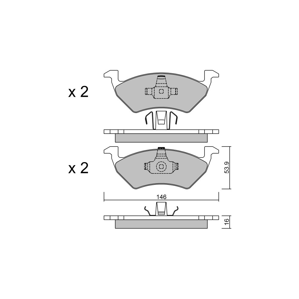 GT2i Club Front brake pads for VOLKSWAGEN Gol IV 2.0 TDI quattro 191cv 2003-05-01-2013-12-01 - GT-PC9940 - 3666618590509