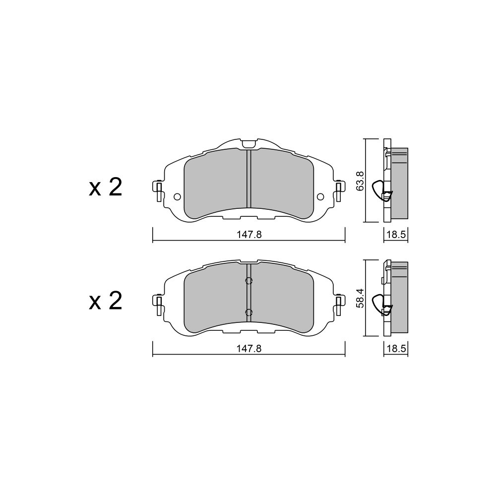 Bremsbeläge GT2i Club Avant für PEUGEOT 308 III Hybrid 225 225cv 2021-07-01- - GT-PC9990 - 3666618590578