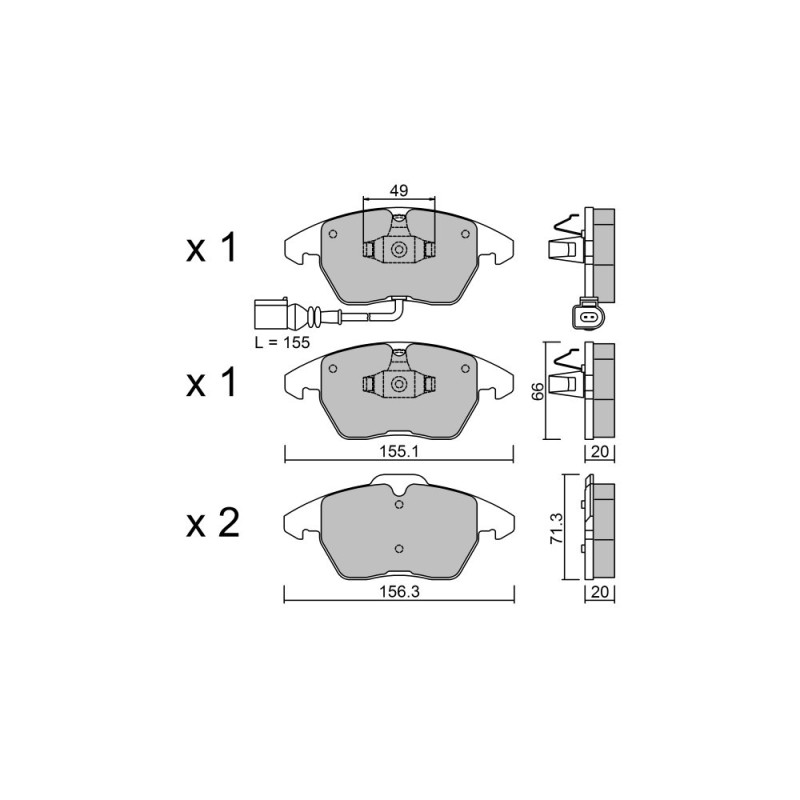 Plaquettes de frein GT2i Club Avant pour AUDI TT II (8J3) 2.0 TFSi 155cv 2006-08-01-2015-01-01 - GT-PC5640 - 3661768238943