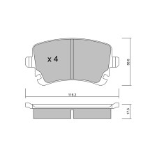 Plaquettes de frein GT2i Club Arrière pour VOLKSWAGEN Phaeton (3D1-3D9) RS6 quattro 580cv 2002-04-01-2016-03-30