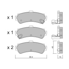 Plaquettes de frein GT2i Club Arrière pour NISSAN Almera I (N15) 2.0 QX 141cv 1995-07-01-2000-09-01