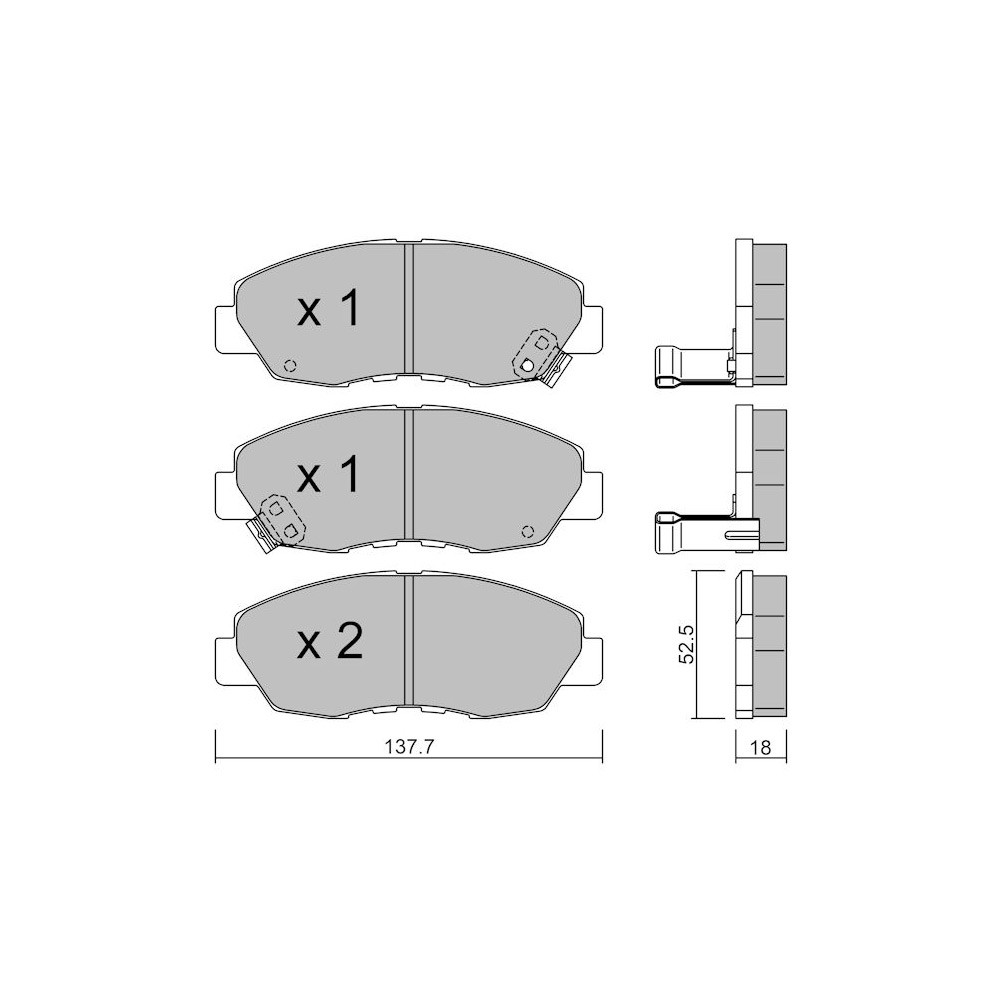 GT2i Club Front brake pads for HONDA Accord IV (CB) 1.8 (FB2) 142cv 1990-01-01-1993-10-01 - GT-PC3930 - 3666618585659