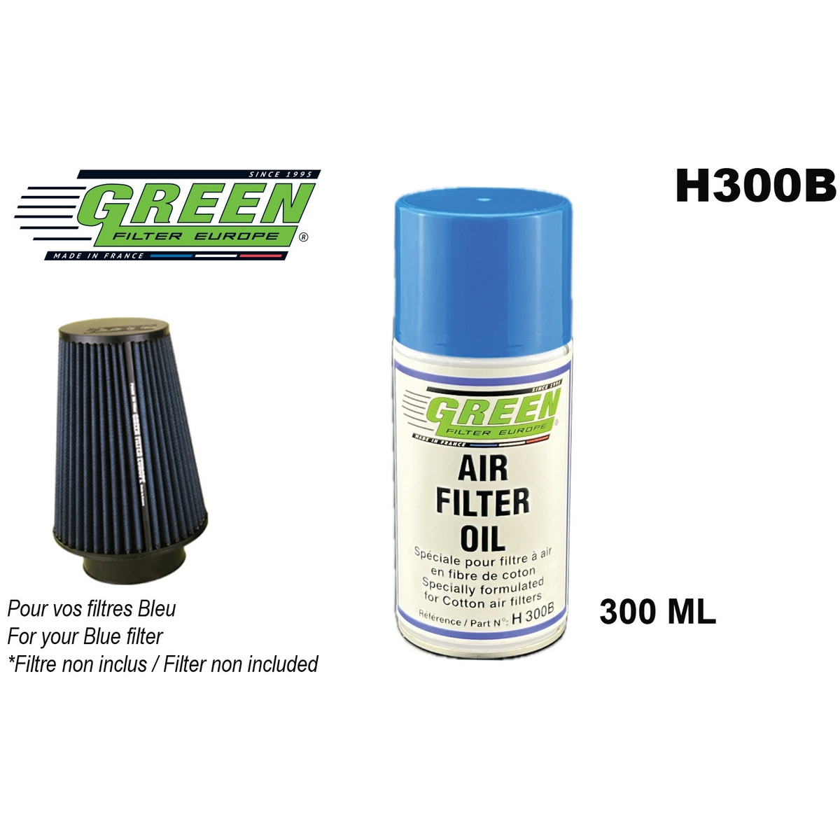 Spray lubrificante per filtri in cotone GREEN FILTER - 0,3L - GR-H300C.B - H300B