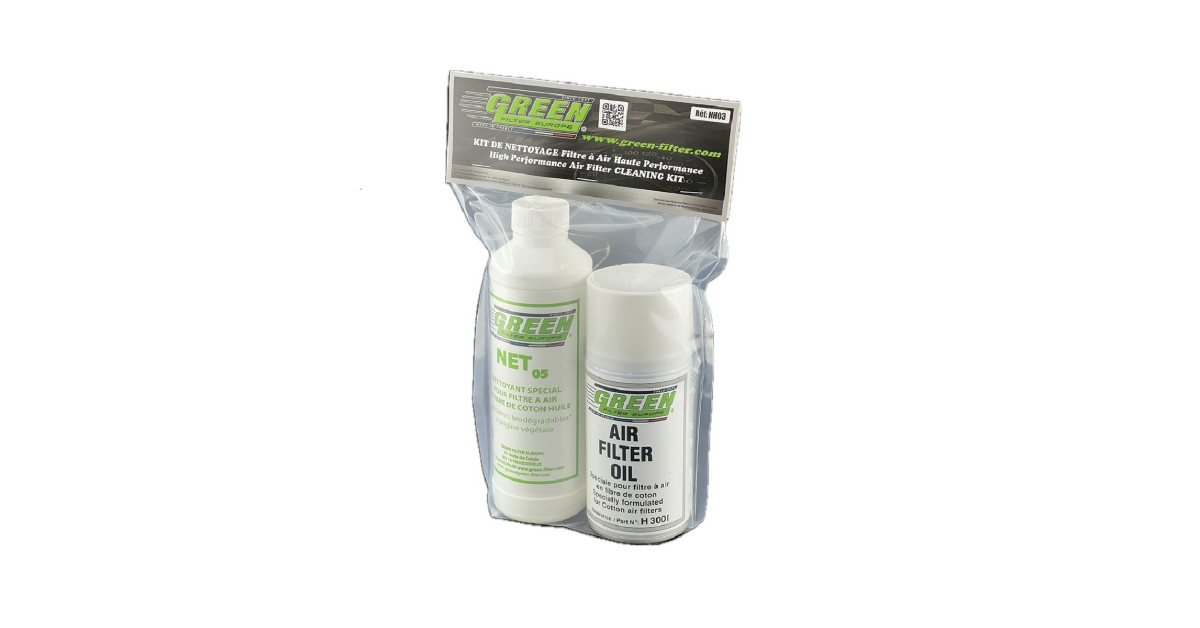 Kit d'entretien pour filtres coton Green Filter spray 0.3L + nettoyant 0.5L