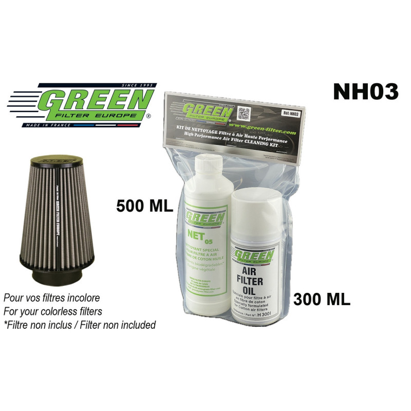 Maintenance kit for cotton filters Green Filter spray 0.3L + cleaner 0.5L - GR-NH0C.TRP - NH03