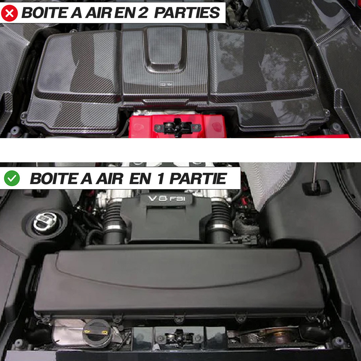 High-Flow Panel Air Filter / Pair Audi R8/R8 Spyder V8 4.2 - VWR-119042 - VWR119042 - 3666618025629