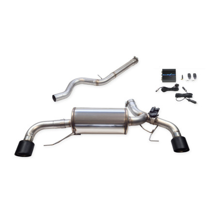 Tube central + silencieux 100 X-Race noir mat Inoxcar BMW G42 2,0 Coupé (avec OPF) après 2023