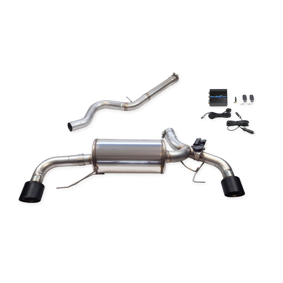 Tube central + silencieux 100 X-Race noir mat Inoxcar BMW G42 2,0 Coupé (avec OPF) après 2023 - IC-VALVBMG4201XR10BM - VALV.BMG42.01.XR10BLACKMATT - 3666618600444
