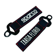 Sparco Targa Florio black leather key ring G2