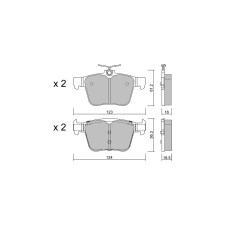 GT2i club rear brake pads for Audi TTS TFSI Quattro (2014- )