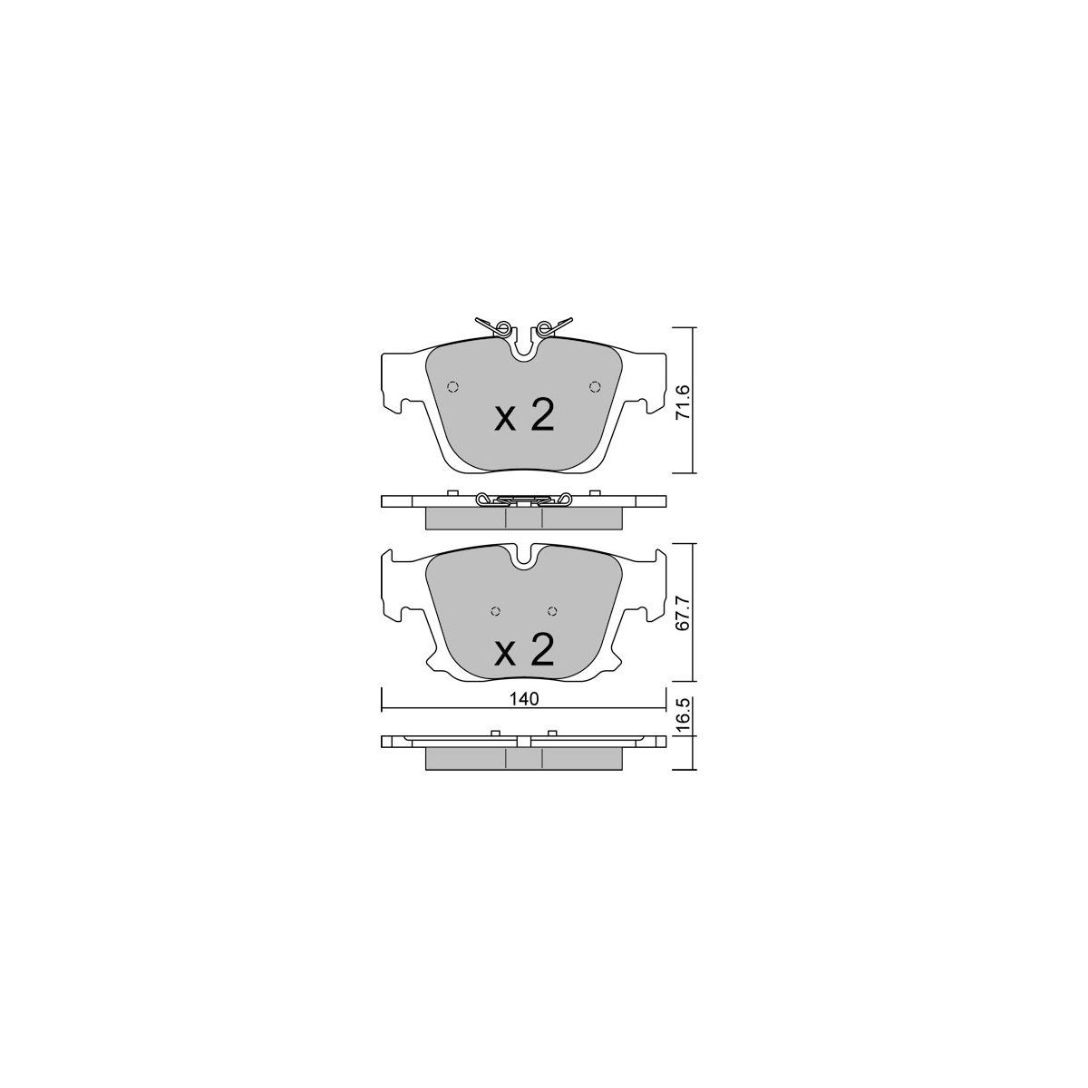 Bremsbeläge GT2i Club Hinten für BMW 750e X-Drive Plug-In Hybrid (2022- ) - GT-PC13860 - 3666618604299