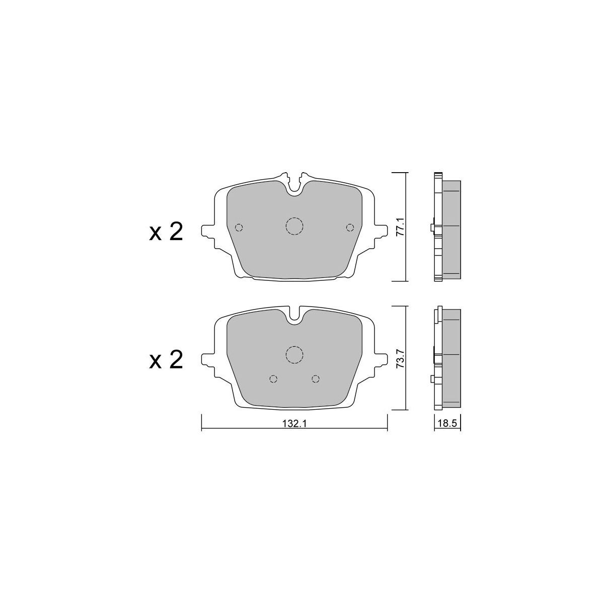 GT2i club Front brake pads for BMX X1 III X-Drive 30 e (2021- ) - GT-PC14070 - 3666618604268