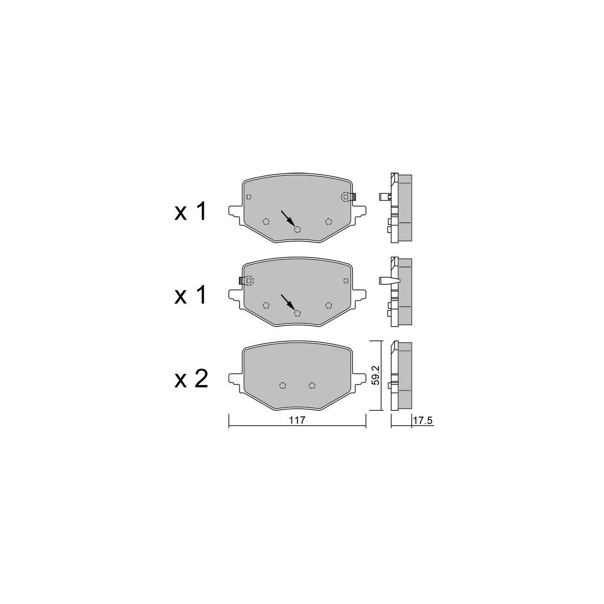 Pasti per freno GT2i club posteriori per Renault Austral E-Tech 200 Hybrid (2021- ) - GT-PC14090 - 3666618604251