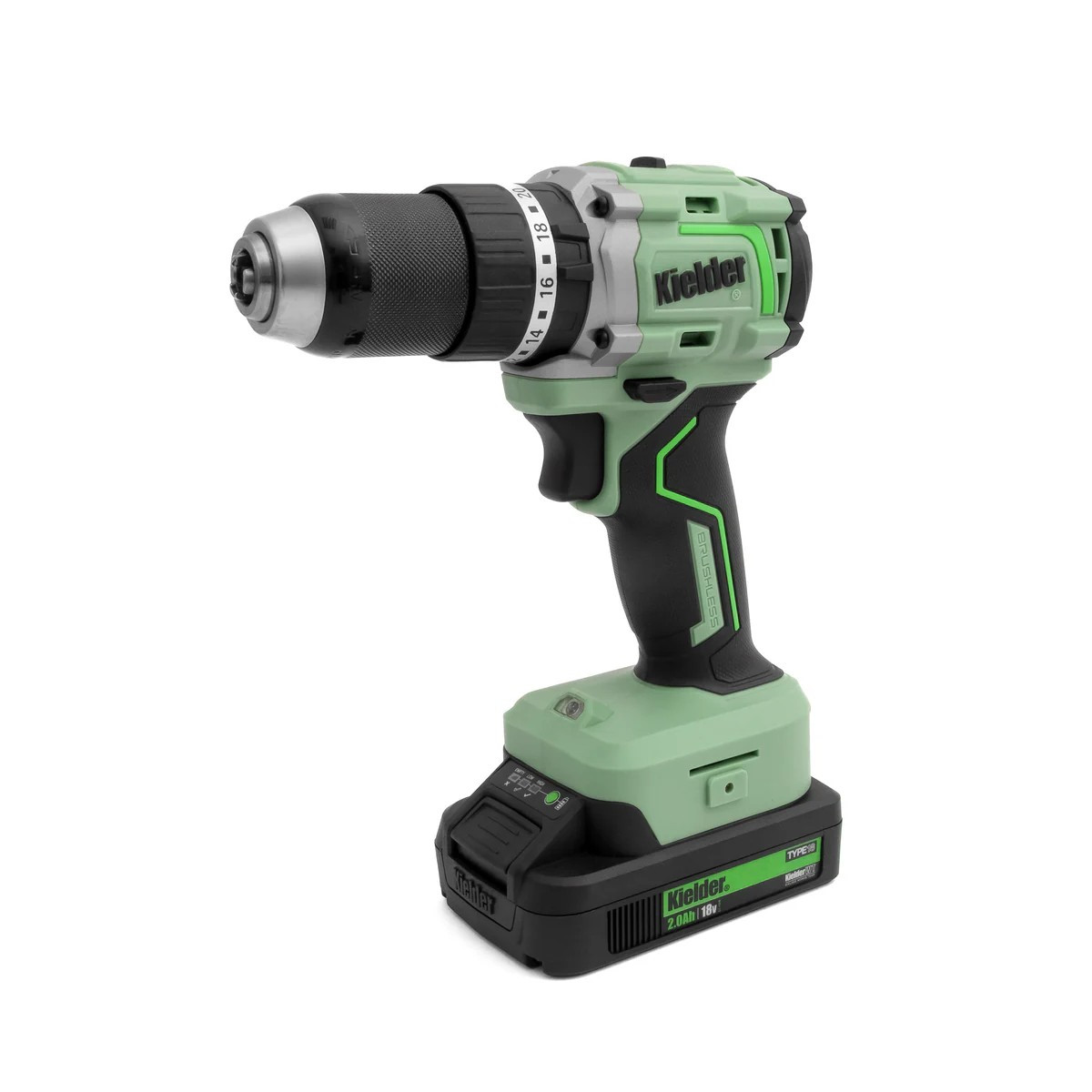 Trapano combinato ultracompatto 18V 75Nm KIELDER con 2 batterie da 2,0Ah e caricabatterie - KWT-020-02 - KWT-020-02EU