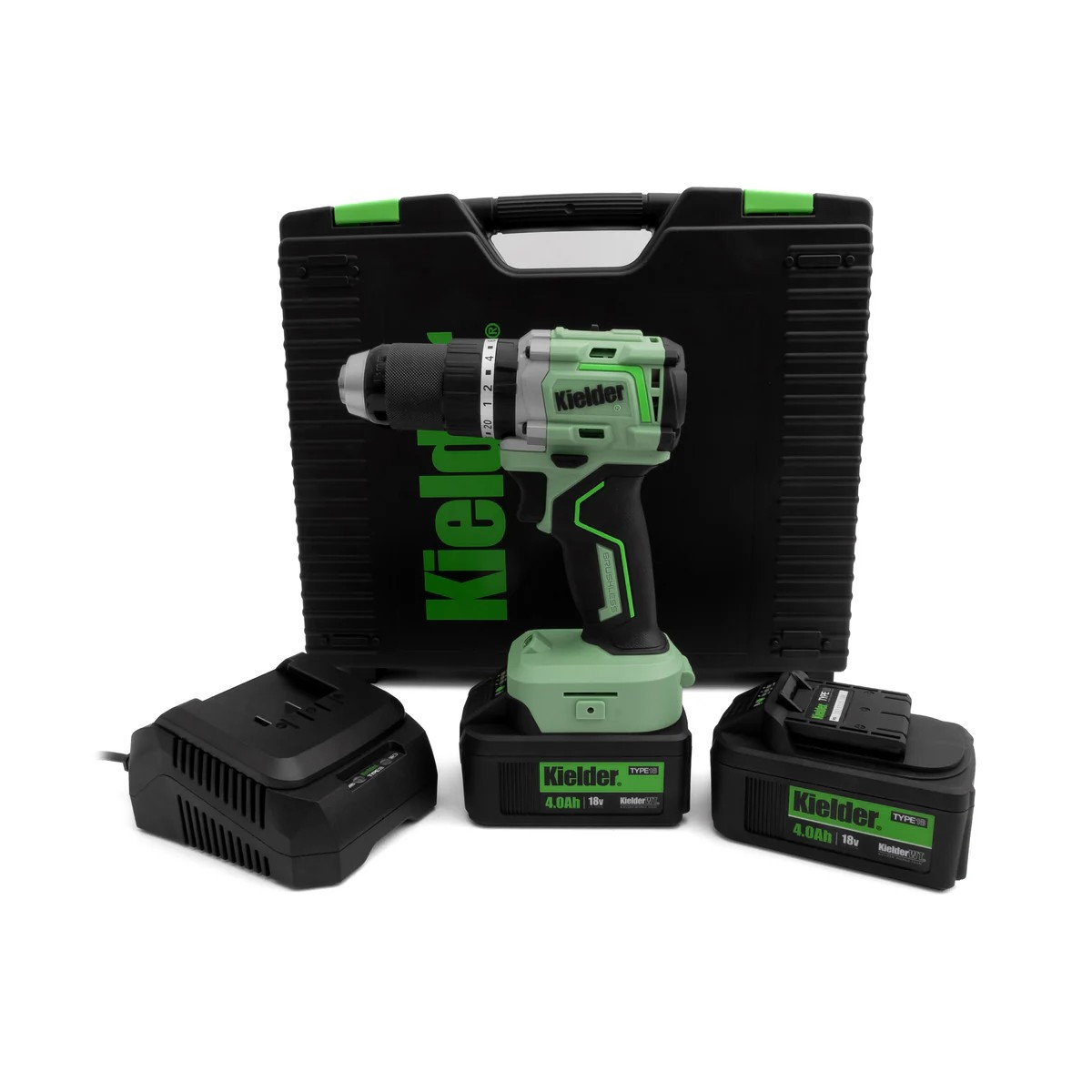 KIELDER Ultra Compact 18V 75Nm Combi Drill with 2 x 4.0Ah batteries and charger - KWT-020-03 - KWT-020-03EU