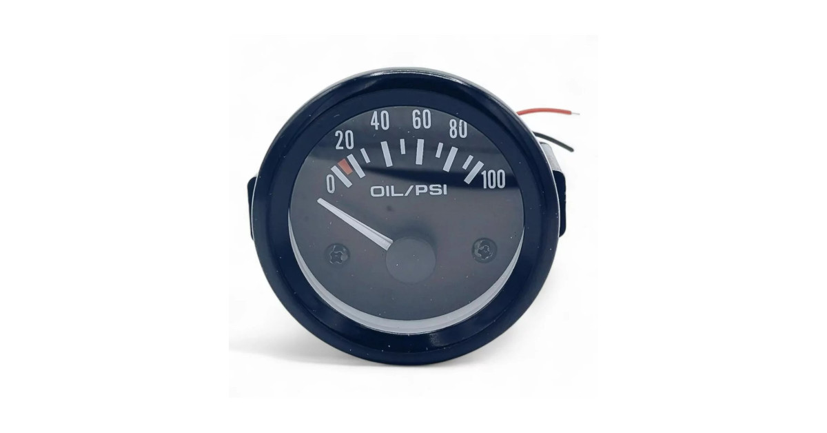 Manometro pressione olio OBP Ø 52 mm nero - 0-100 PSI