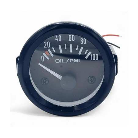Manometro pressione olio OBP Ø 52 mm nero - 0-100 PSI