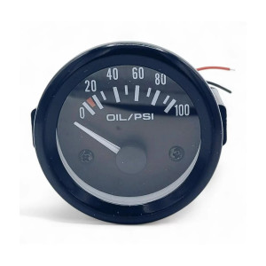 Manometro pressione olio OBP Ø 52 mm nero - 0-100 PSI