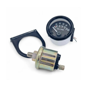 Manometro pressione olio OBP Ø 52 mm nero - 0-100 PSI