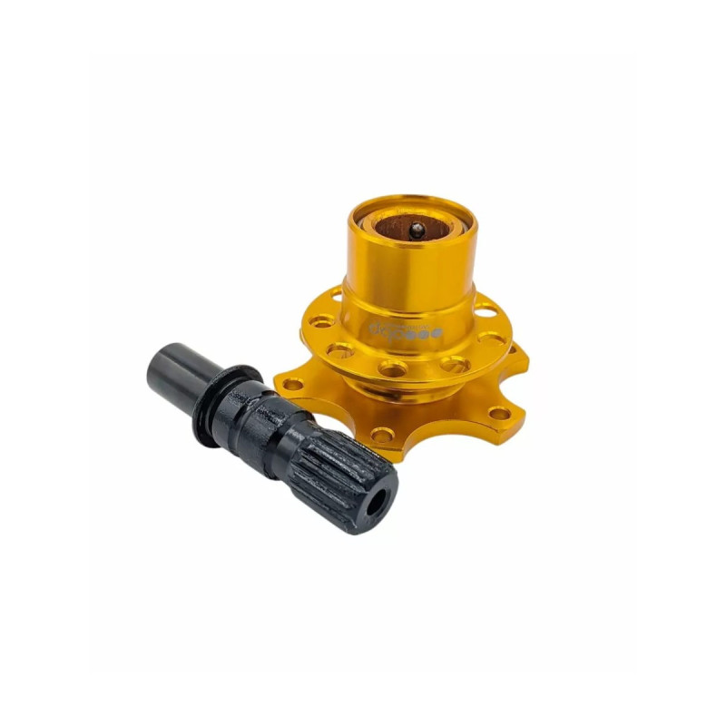 Moyeu de volant quick release OBP soudable - cannelé 6 trous FIA - Noir / Or - OBP-QRSW-7 - OBP-QRSW-7 - 3666618612980