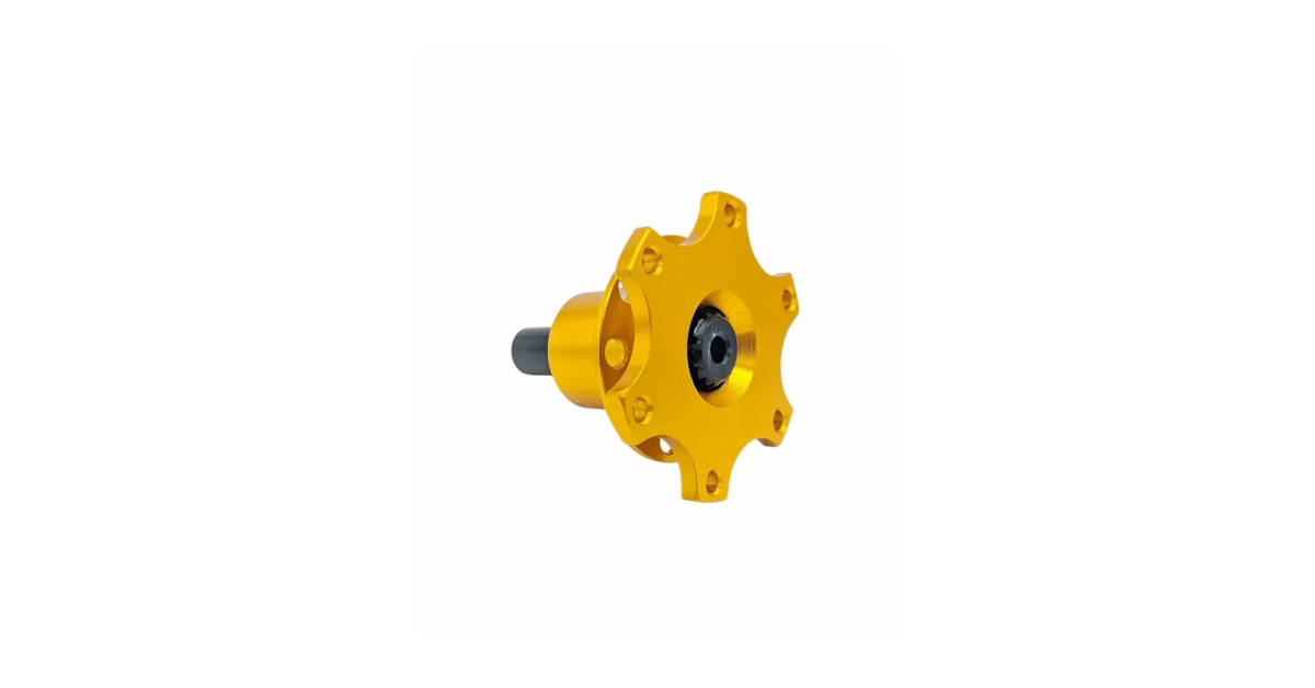 Mozzo volante quick release OBP scanalato a 6 fori FIA - Nero / Oro
