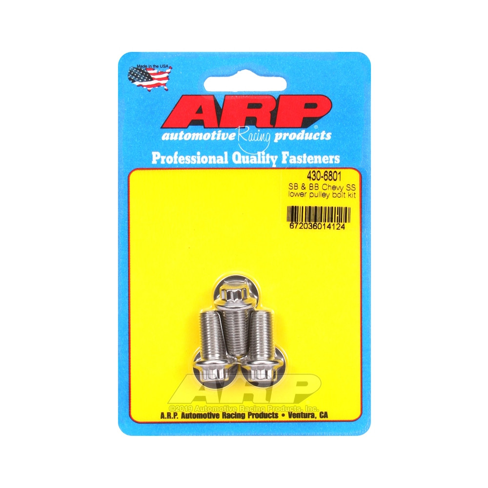 ARP 3 lower pulley bolt kit Chevrolet Small Block 3/8 12PT UHL 19,05 mm - ARP-430-6801 - 430-6801 - 3666618280141