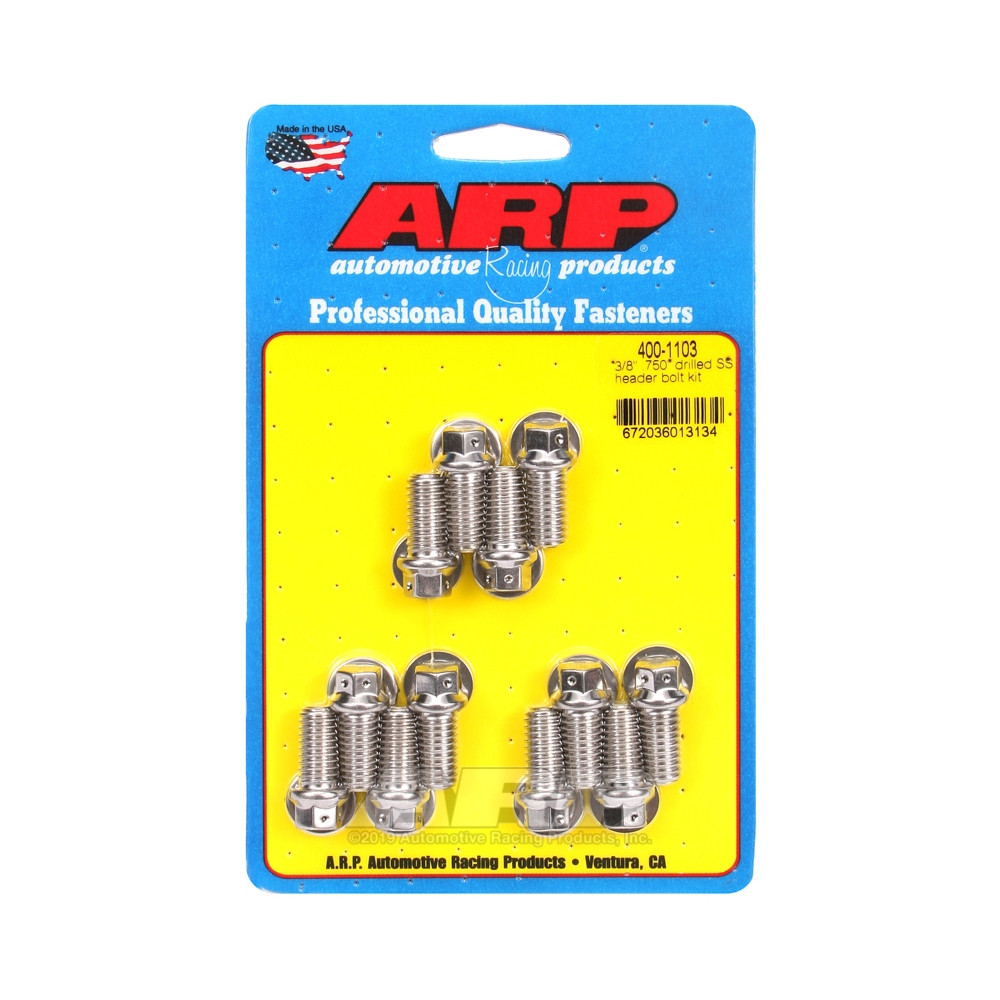 12 header bolt and stud kits - Chevrolet Small Block - 3/8 12PT- Under head length 19,05 mm - ARP-400-1103 - 400-1103 - 3666618280165