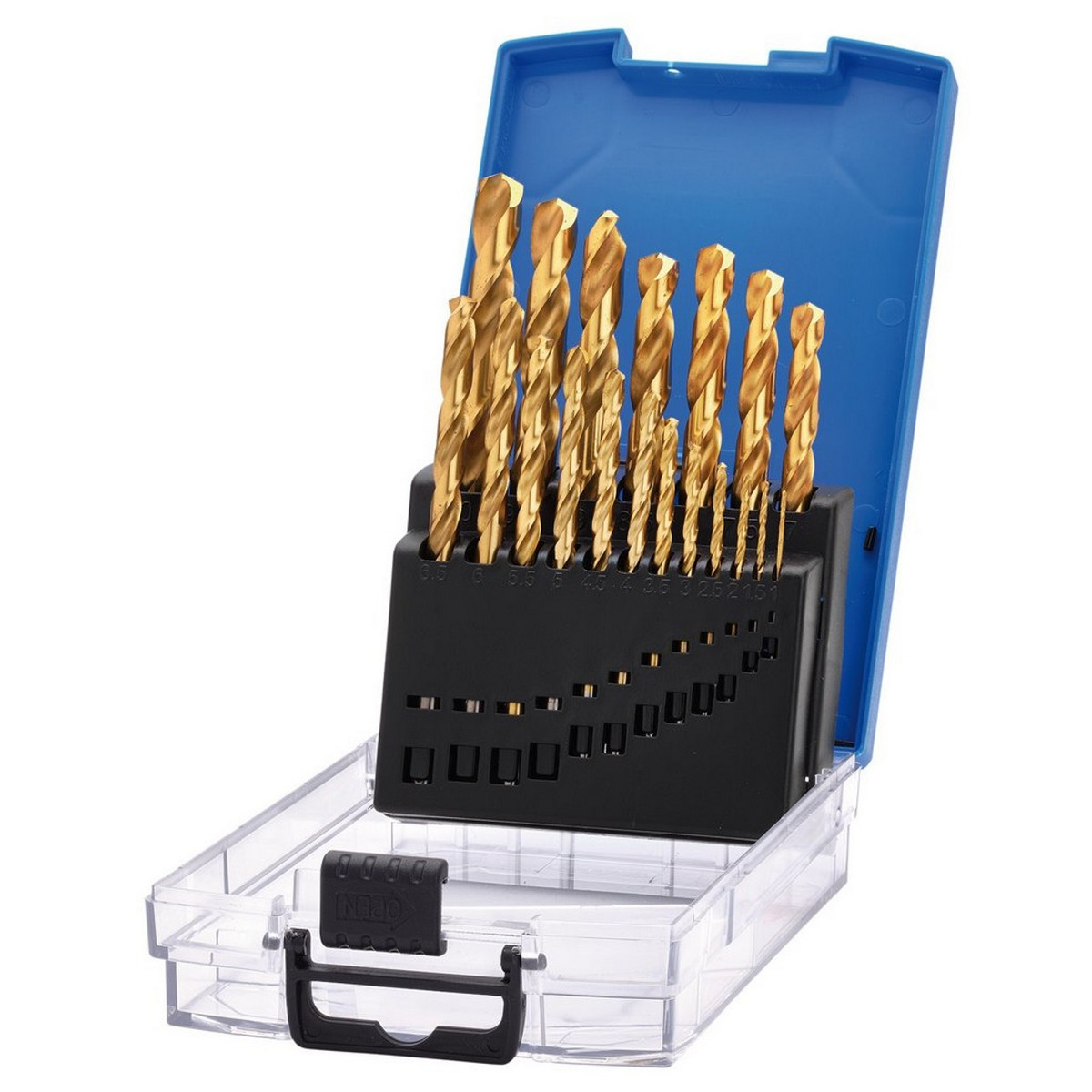 DRAPER titanium-coated HSS drill bit set (19 pieces) - DRA-08885 - D08885 - 5059482059933