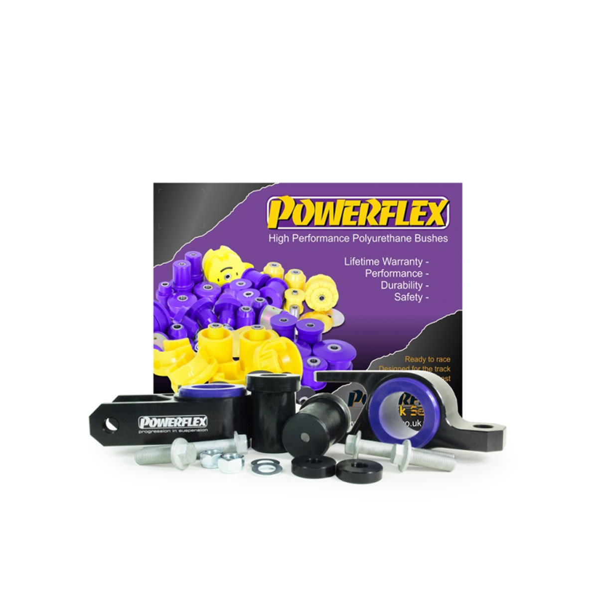 Silent bloc Powerflex montage crémaillère de direction déport chasse et anti-cabrage Honda Civic Mk10 (2 pièces) - PF-F251002G-2 - PFF25-1002G - 5055676563927