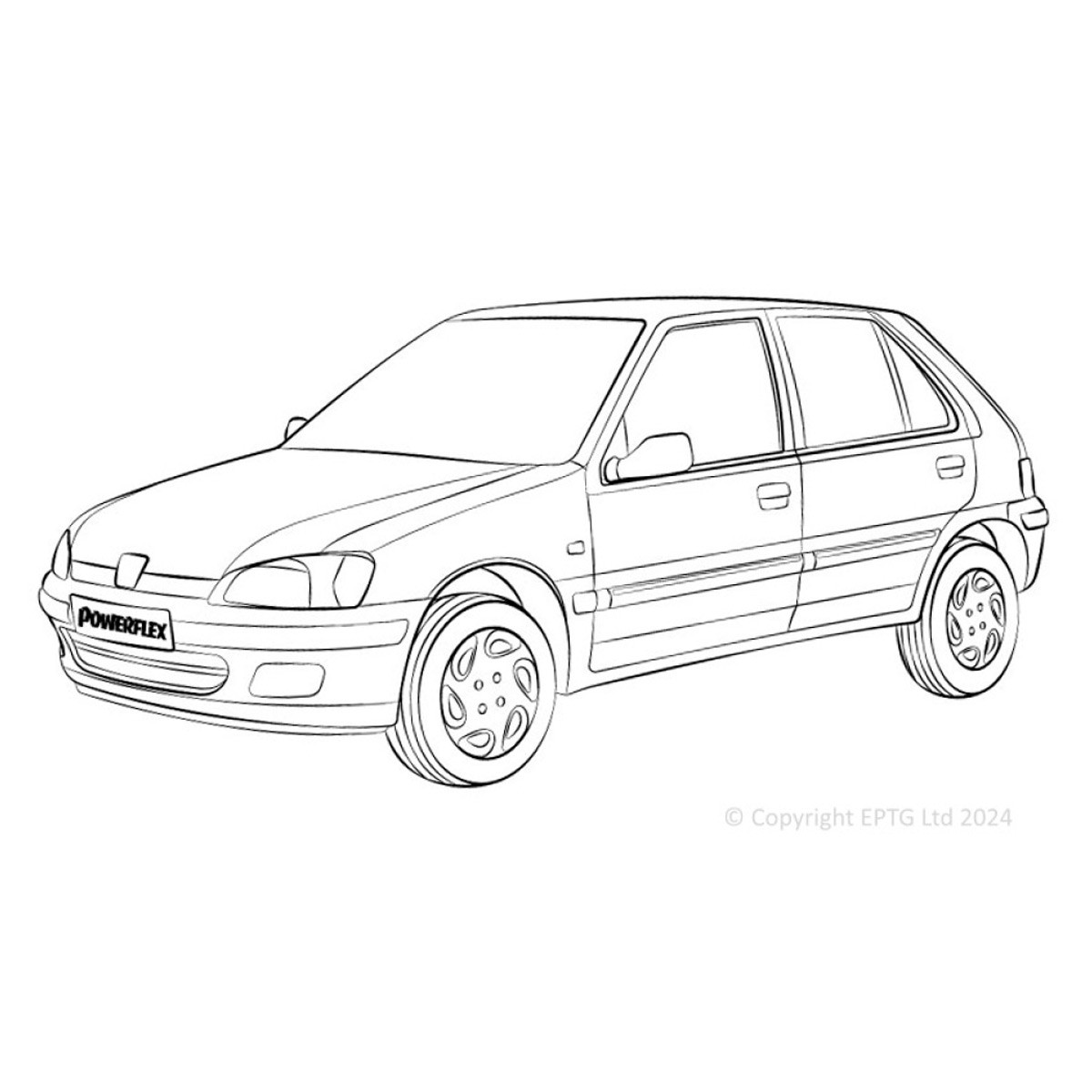 Silent bloc Powerflex Hochleistung Peugeot 106 - BUN-PF-00002 - BUN-PF-00002
