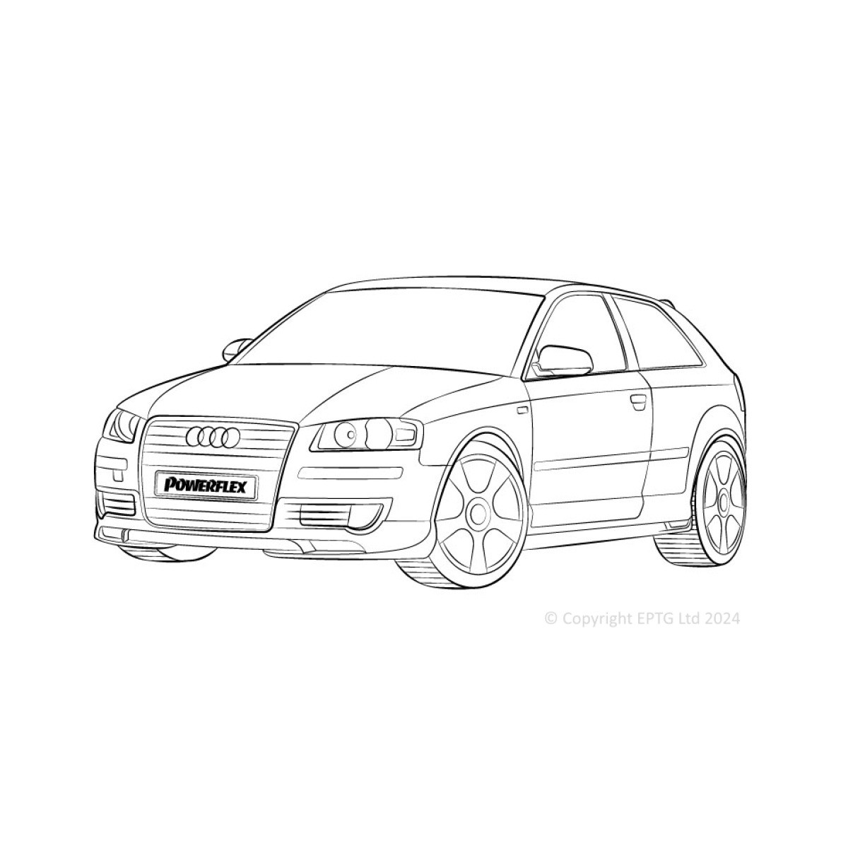 Boccole Powerflex Audi A3 inc Quattro MK2 8P (2003-2012) - BUN-PF-00043 - BUN-PF-00043