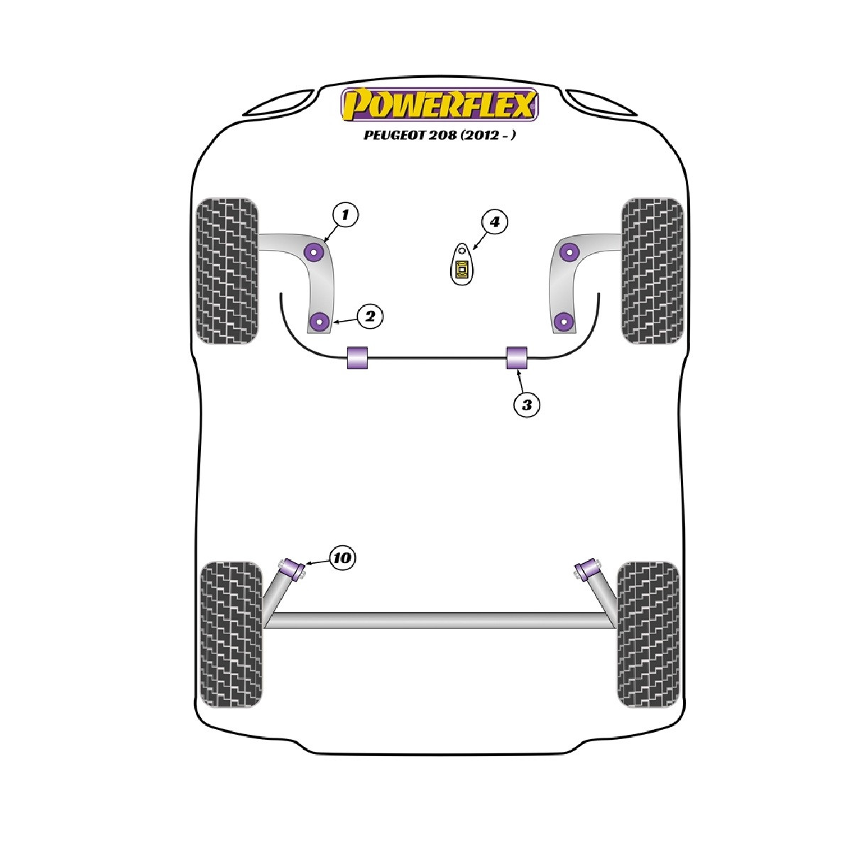 Powerflex bushes Peugeot 208 (2012-2019) - BUN-PF-00771 - BUN-PF-00771
