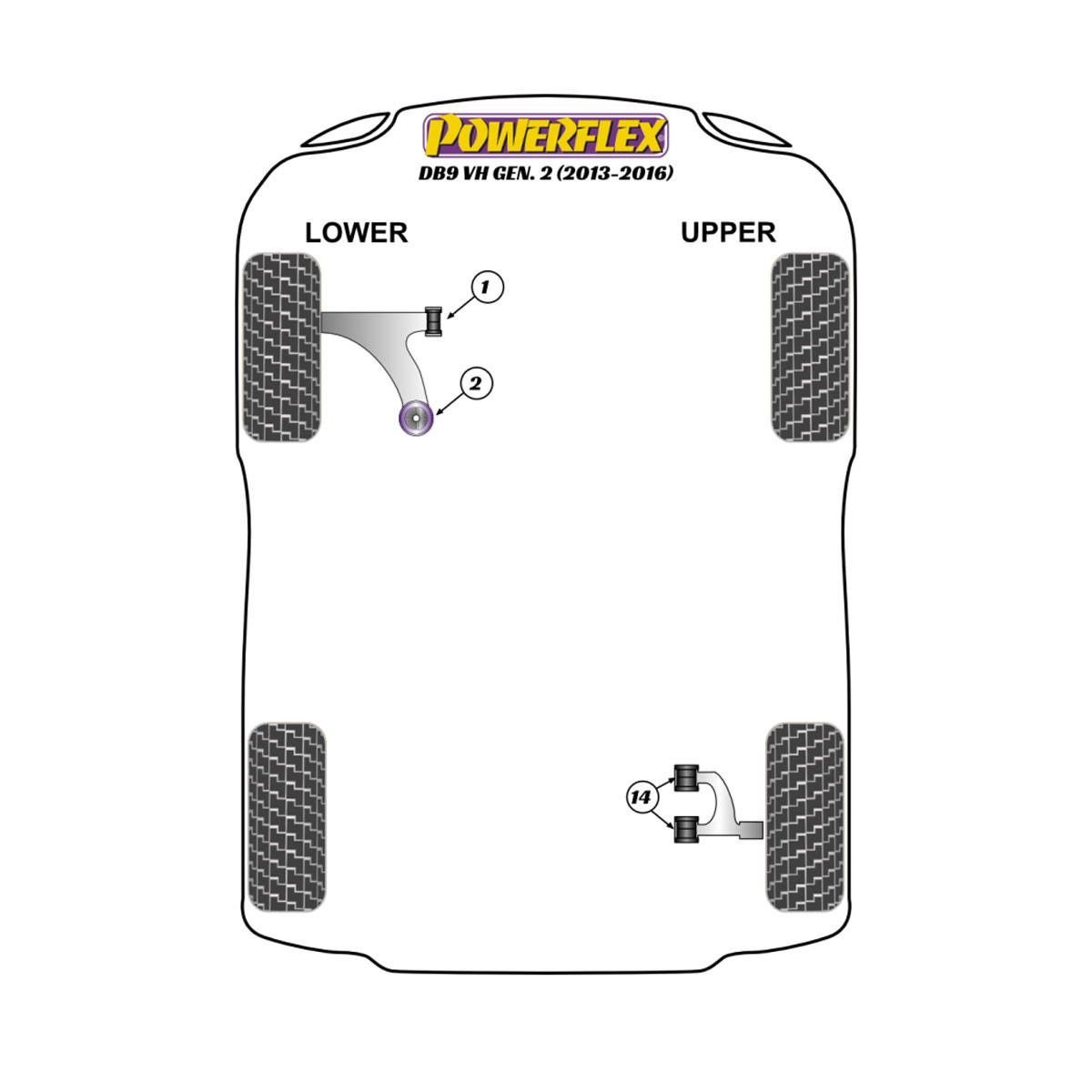 Silentblocs Powerflex Aston Martin DB9 (2013-2016) - BUN-PF-00020 - BUN-PF-00020