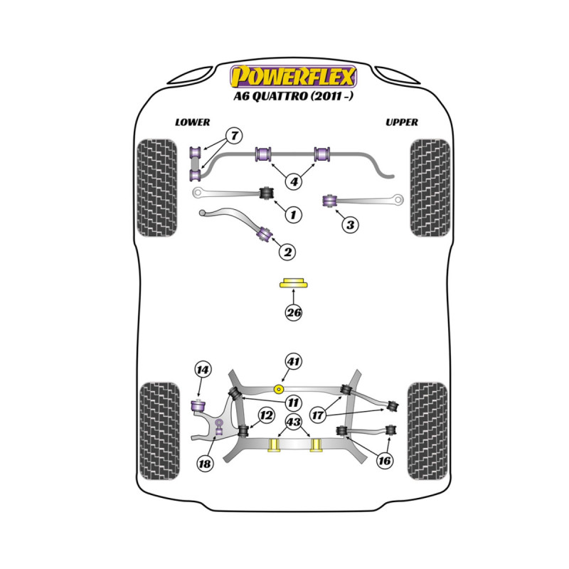 Silentblocs Powerflex Audi A6 Quattro (2011 - 2018) - BUN-PF-00070 - BUN-PF-00070