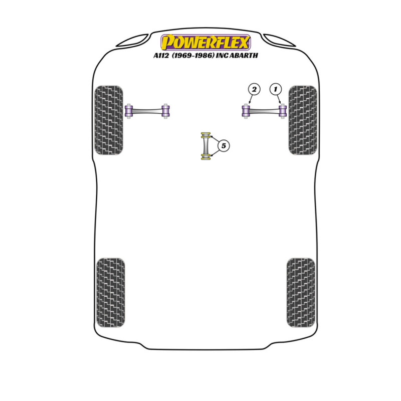 Silentblocs Powerflex Autobianchi A112 inc Abarth (1969 - 1986) - BUN-PF-00128 - BUN-PF-00128
