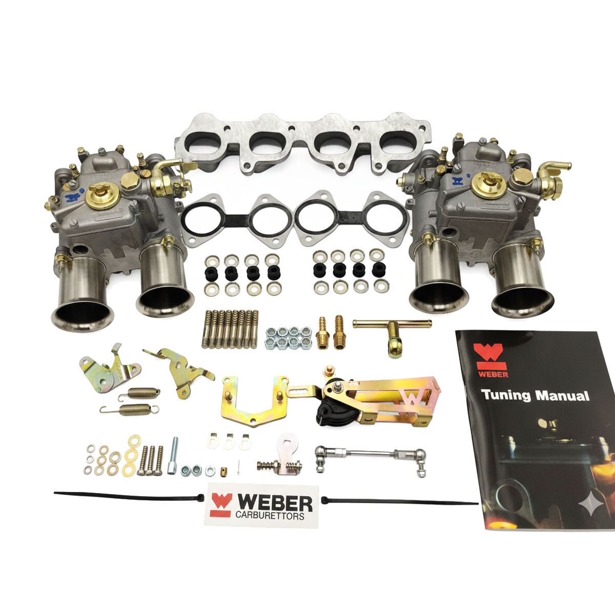 Kit carburateur + pipe d'admission Weber 2x 45DCOE Volkswagen Golf 1.8/2.0 16v - W-PVW205 - PVW205 - 3661768406045