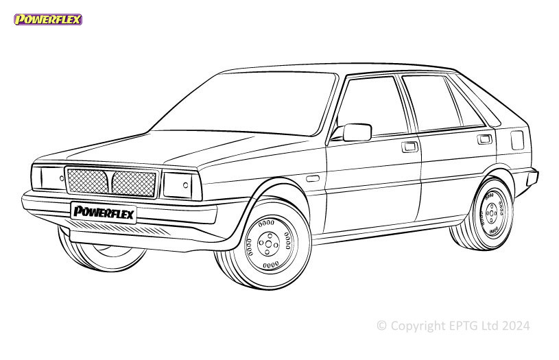 Powerflex bushes Lancia Delta 1600 GT & HF Turbo 2WD (1986-1992) - BUN-PF-00539