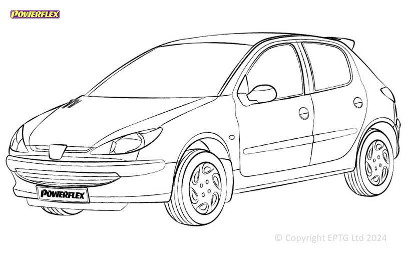 Boccole Powerflex Peugeot 206 (1998-2006) - BUN-PF-00769 - BUN-PF-00769