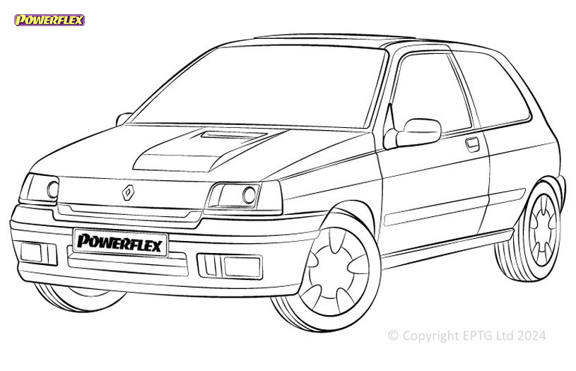 Boccole Powerflex Renault Clio I inc. 16v & Williams (1990-1998) - BUN-PF-00835 - BUN-PF-00835