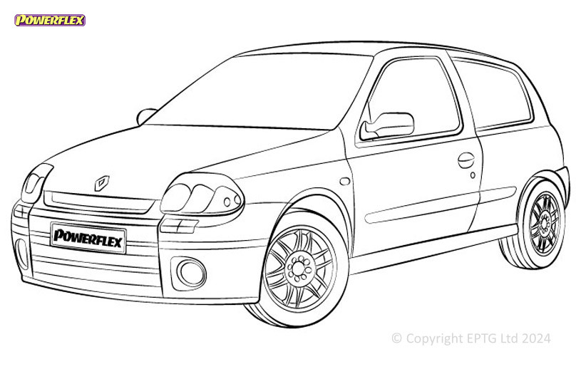 Boccole Powerflex Renault Clio II inc 172 & 182 (1998-2012) - BUN-PF-00836 - BUN-PF-00836