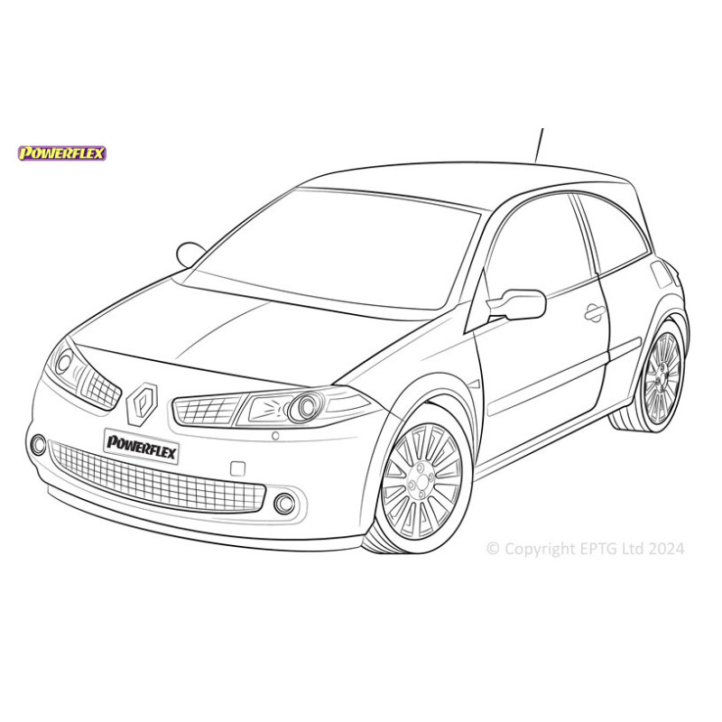 Silentblocs Powerflex Renault Megane II inc RS 225, R26 et Cup (2002-2008) - BUN-PF-00852 - BUN-PF-00852