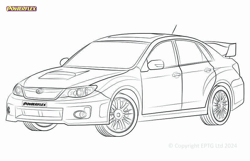 Boccole Powerflex Subaru Impreza GR, GH (2007 - 2011) & WRX + STI (2007 - 2014) - BUN-PF-00968 - BUN-PF-00968