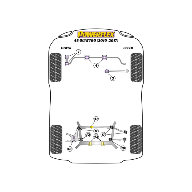 Boccole Powerflex Audi A8 Quattro (2010 - 2017) - BUN-PF-00079 - BUN-PF-00079