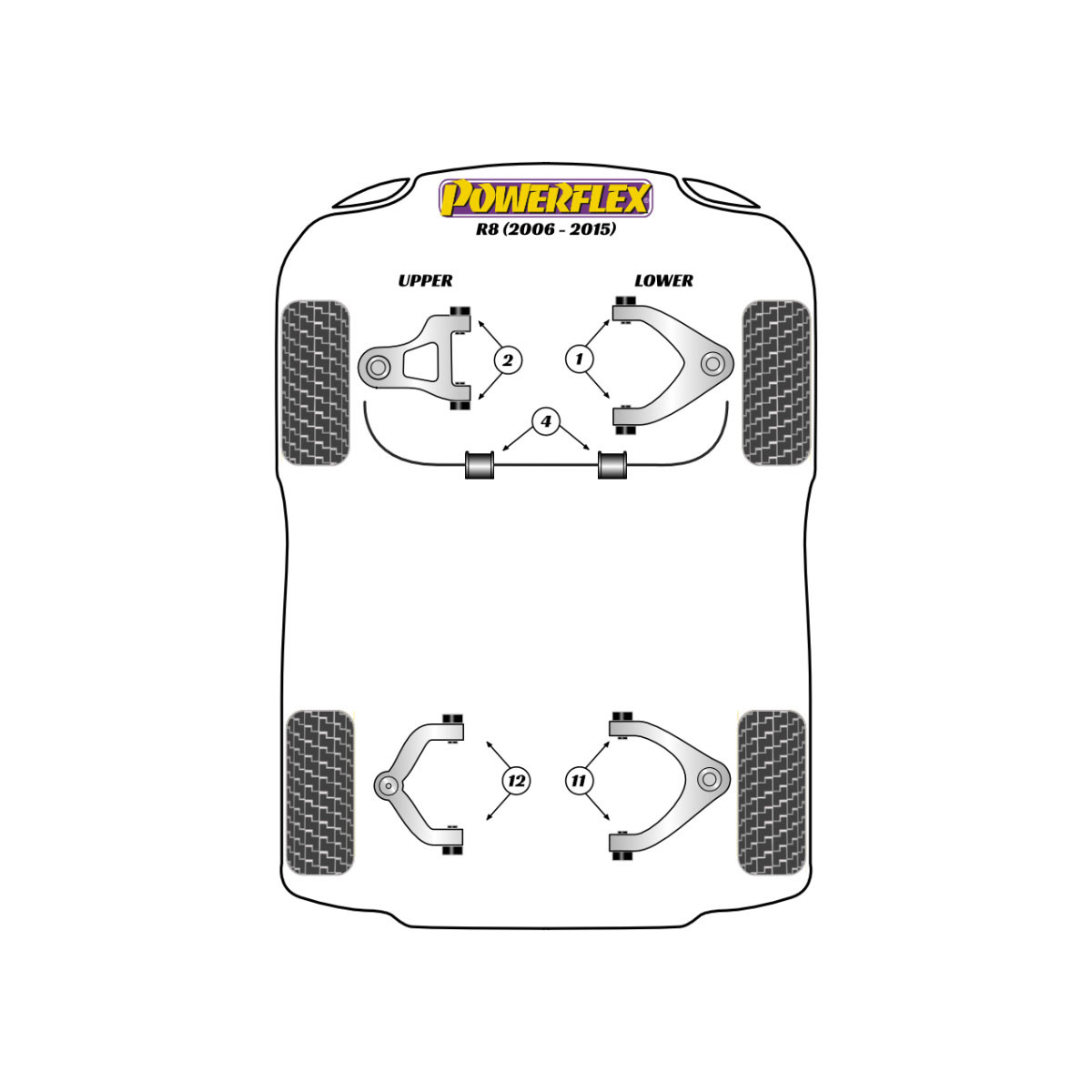 Powerflex bushes Audi R8 Type 42 (2007 - 2015) - BUN-PF-00092 - BUN-PF-00092